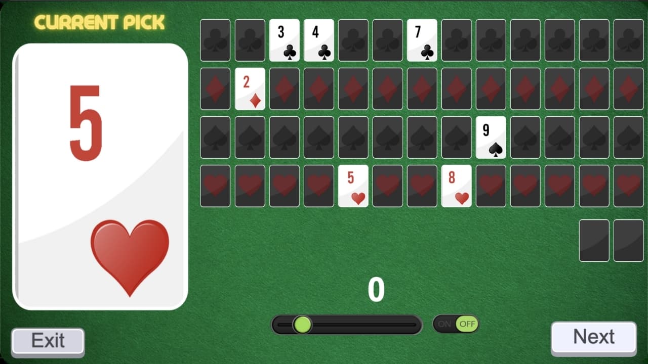 Ex. 5 - The earliest alpha version of DINGO with additional controls and custom-made card assets