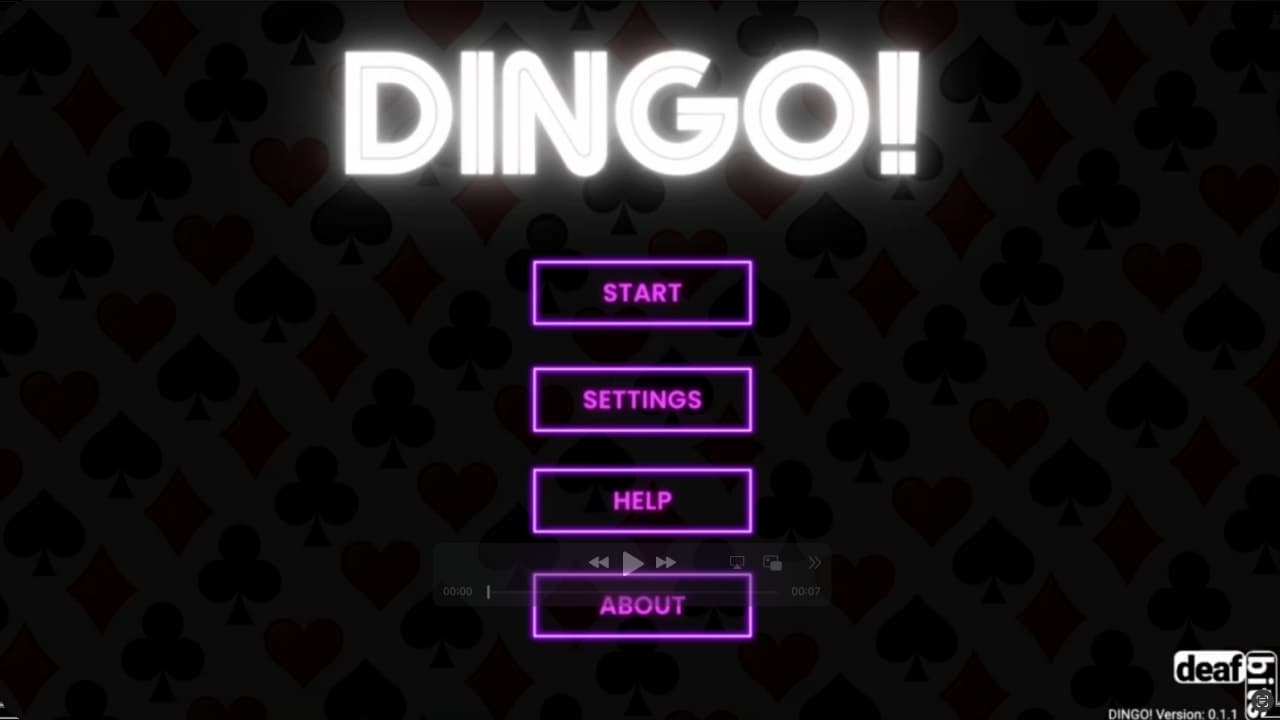 Ex. 8 - The main menu in DINGO! version 1