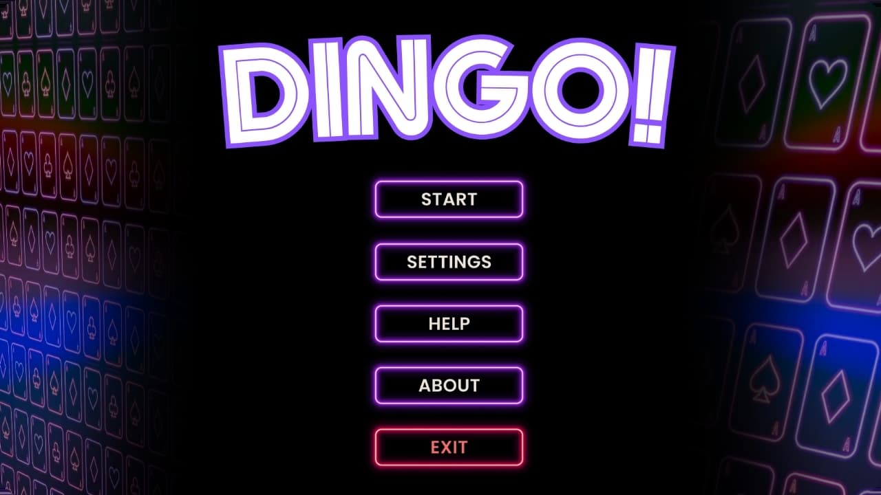 Ex. 11 - The new main menu for DINGO! version 2